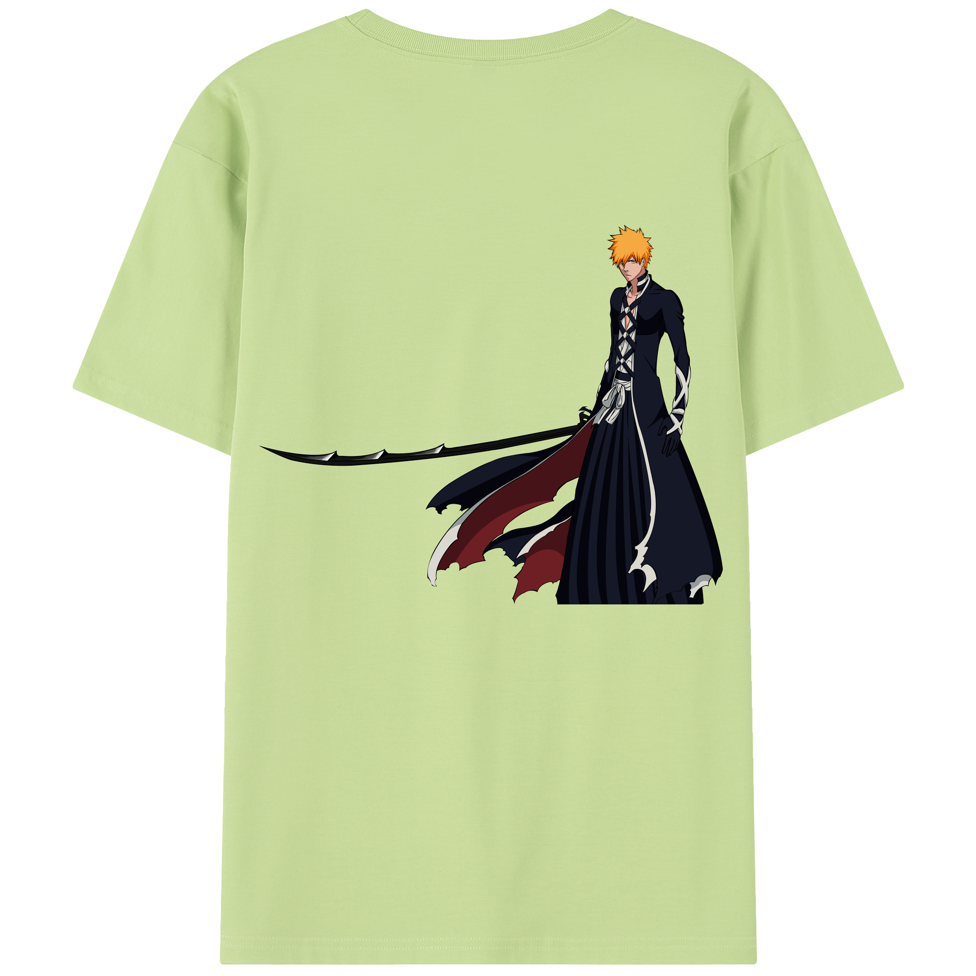 （画像用） ブリーチ 黒崎一護（くろさき いちご）BLEACH Kurosaki Ichigo 綿100％半袖Tシャツ（背面プリント）